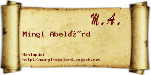 Mingl Abelárd névjegykártya